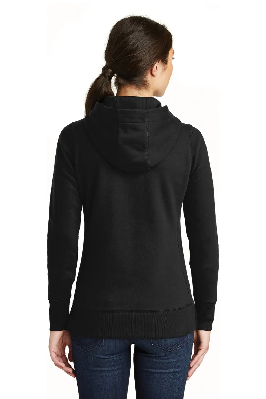 New Era Damen French Terry Kapuzenpullover mit Reißverschluss und Taschen - Schwarz