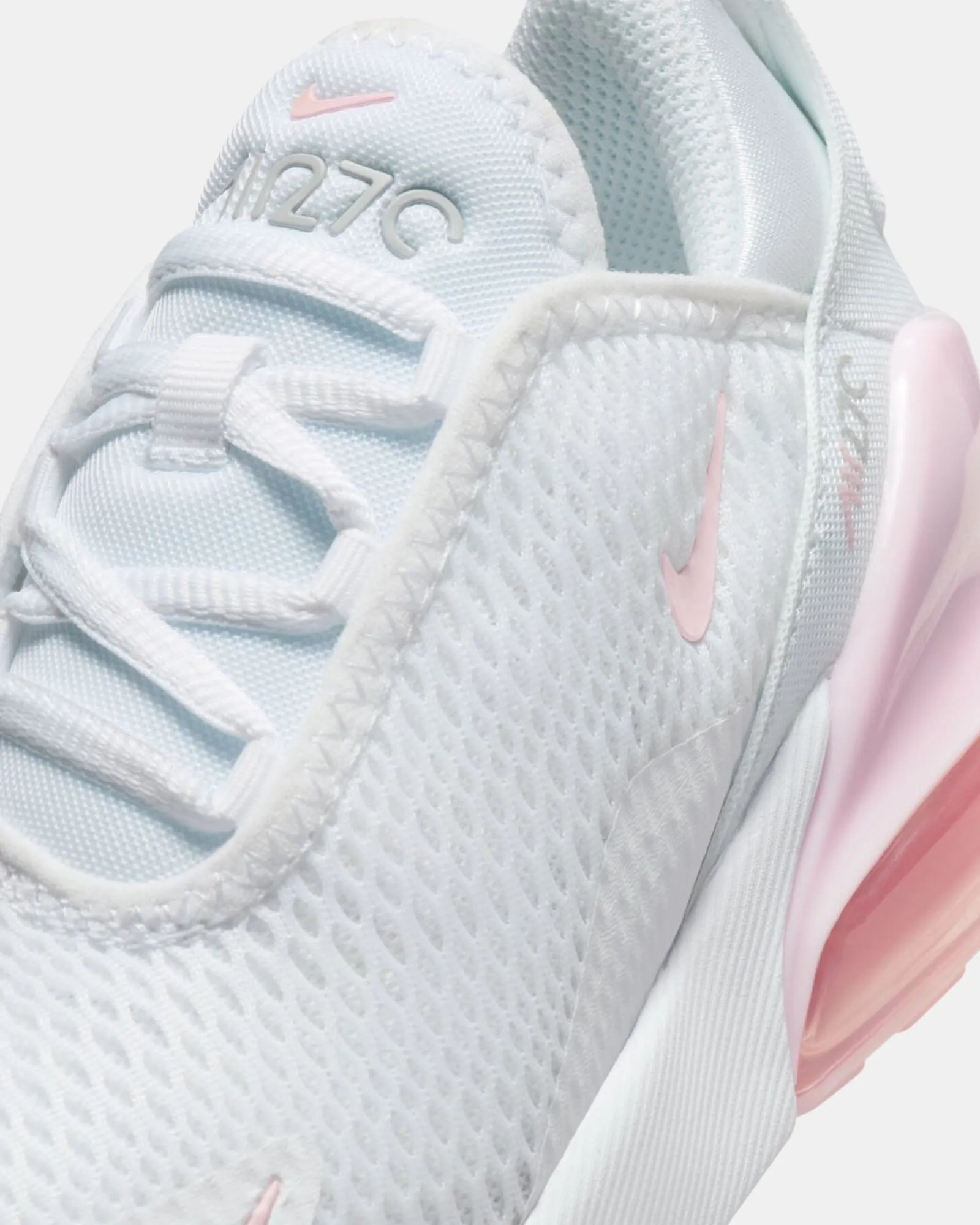 Nike Kinder Schuhe Air Max 270 Vorschule Weiß/Rosa Schaumstoff/Rauchgrau