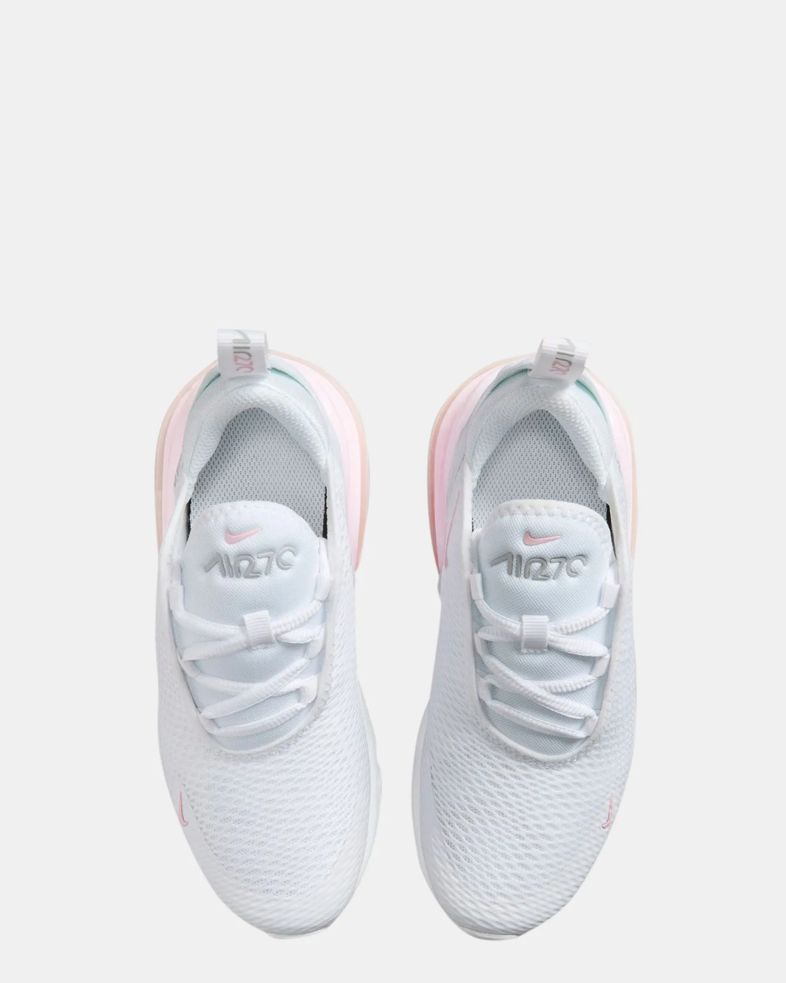 Nike Kinder Schuhe Air Max 270 Vorschule Weiß/Rosa Schaumstoff/Rauchgrau
