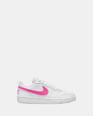 Nike Kinder Schuhe Court Borough Low Rc Grundschule Weiß/Laser Fuchsia
