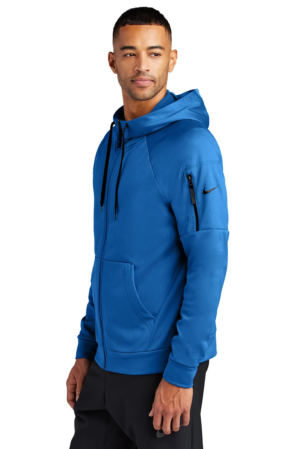 Nike Herren Therma-Fit Fleece Full-Zip Kapuzenpullover mit Taschen - Game Royal Blau