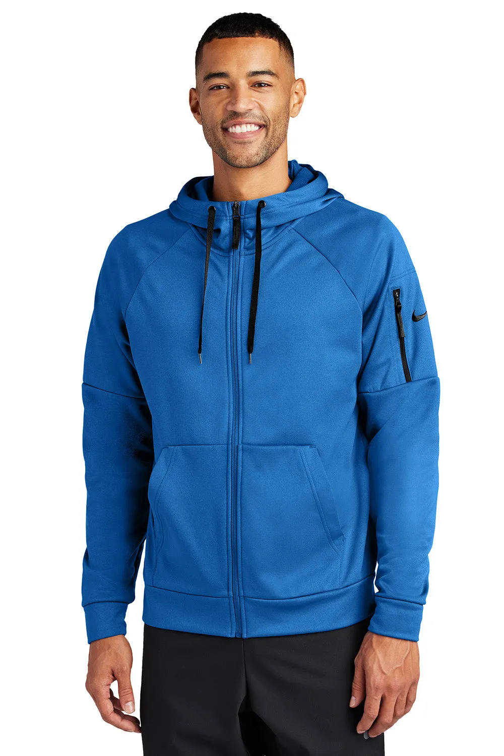 Nike Herren Therma-Fit Fleece Full-Zip Kapuzenpullover mit Taschen - Game Royal Blau