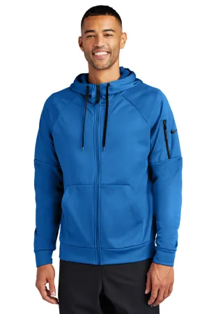Nike Herren Therma-Fit Fleece Full-Zip Kapuzenpullover mit Taschen - Game Royal Blau
