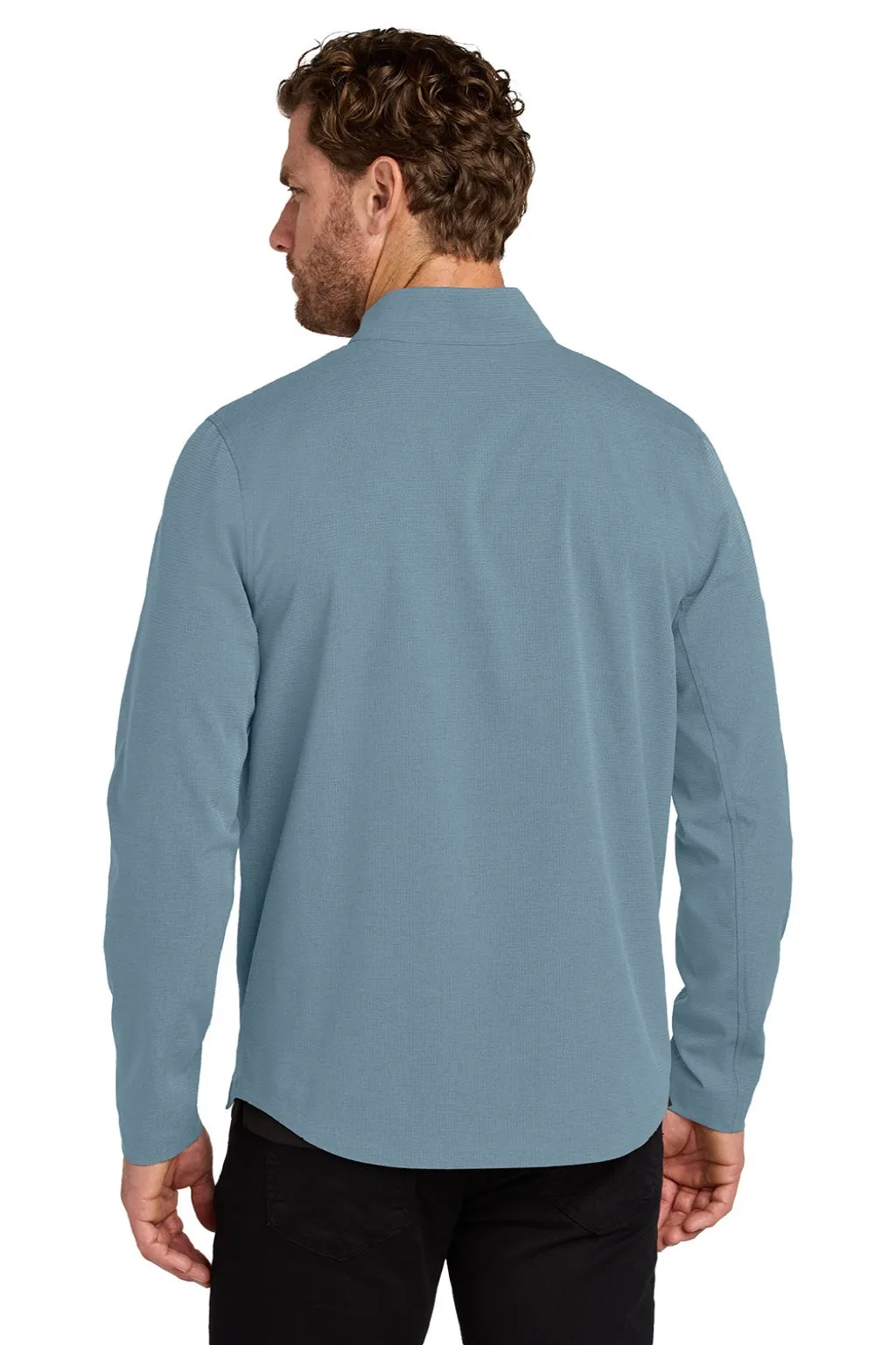 Ogio Herren Aspect Feuchtigkeitstransportierendes 1/4-Zip Sweatshirt mit Beuteltasche - Nebelblau