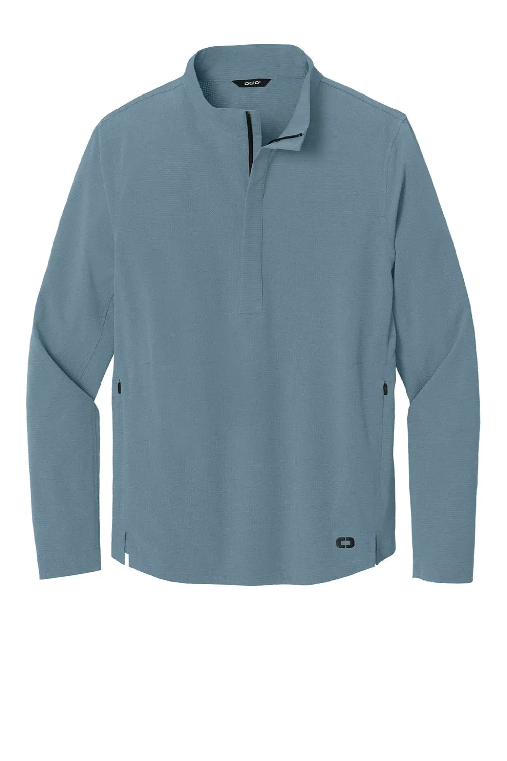 Ogio Herren Aspect Feuchtigkeitstransportierendes 1/4-Zip Sweatshirt mit Beuteltasche - Nebelblau