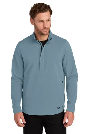 Ogio Herren Aspect Feuchtigkeitstransportierendes 1/4-Zip Sweatshirt mit Beuteltasche - Nebelblau