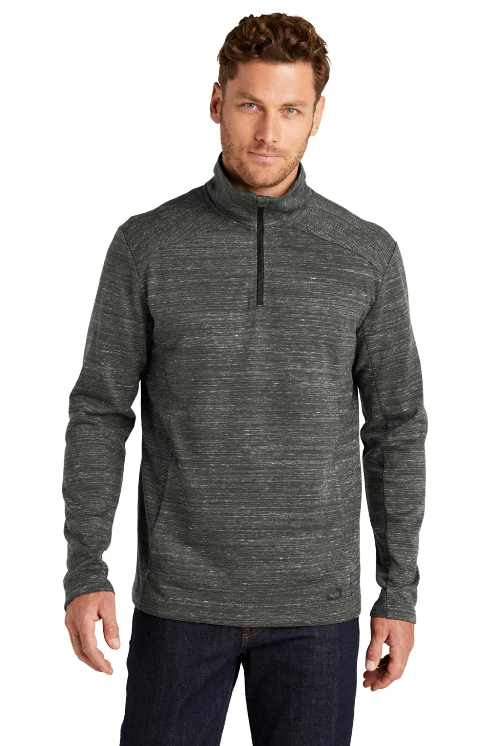 Ogio Herren Flux 1/4-Zip Sweatshirt mit Taschen - Heather Tarmac Grau