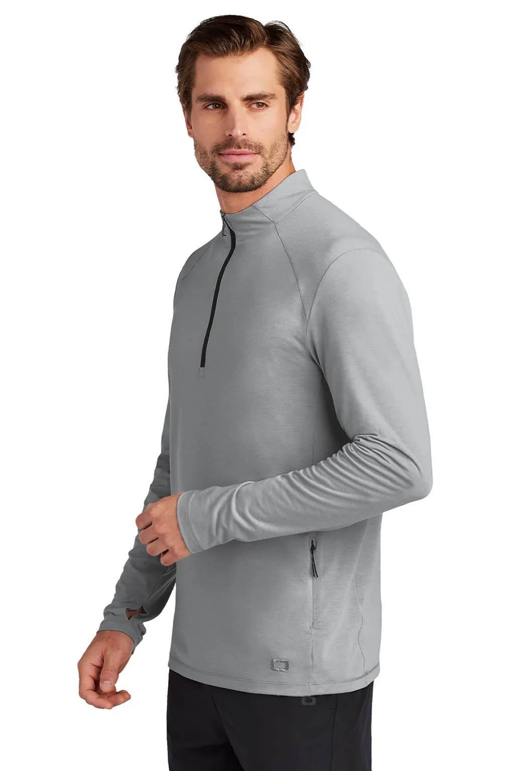 Ogio Herren Motion Feuchtigkeitstransportierendes 1/4-Zip Sweatshirt mit Tasche - Graustein
