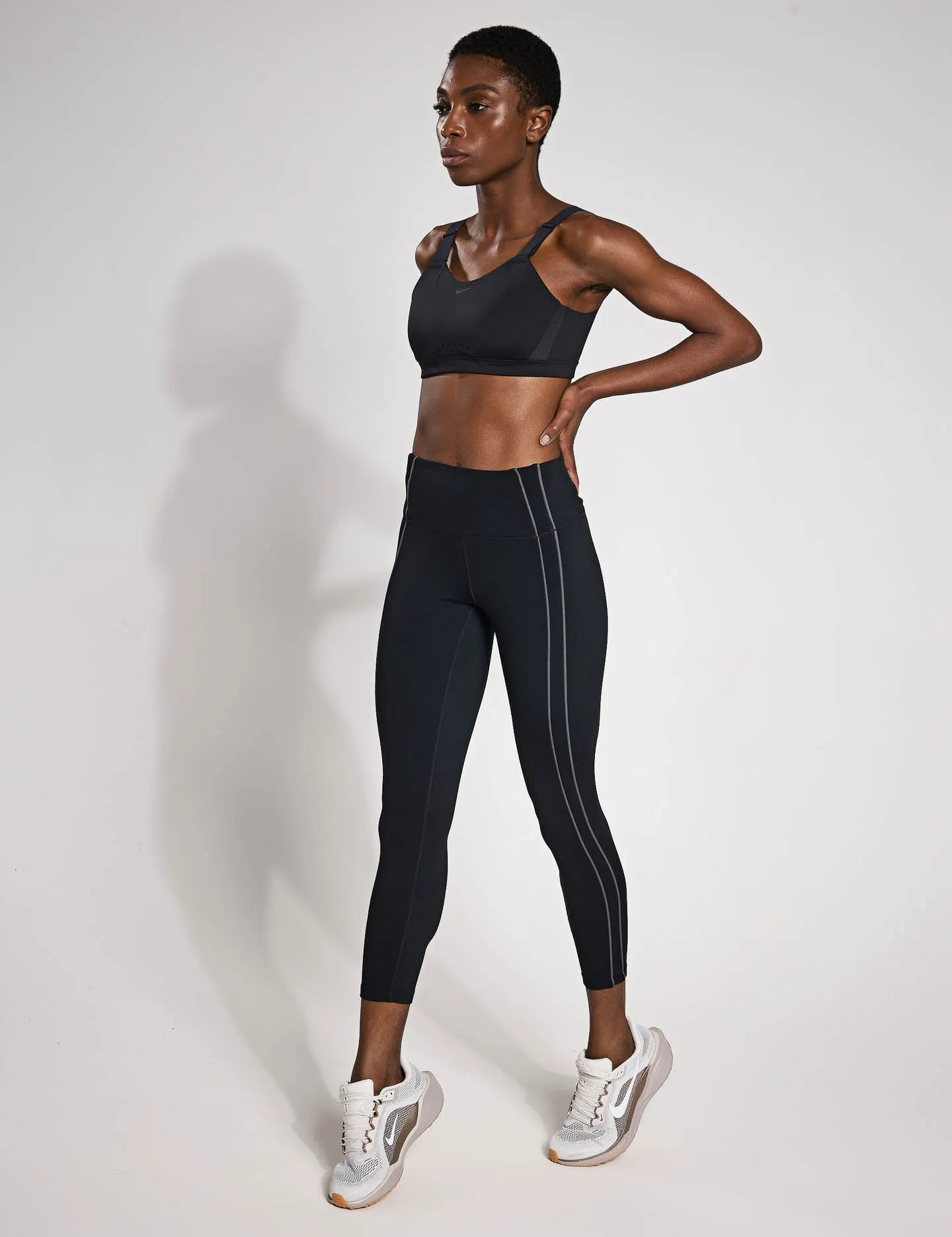 One High Waisted 7/8 Leggings - Schwarz/Eisengrau