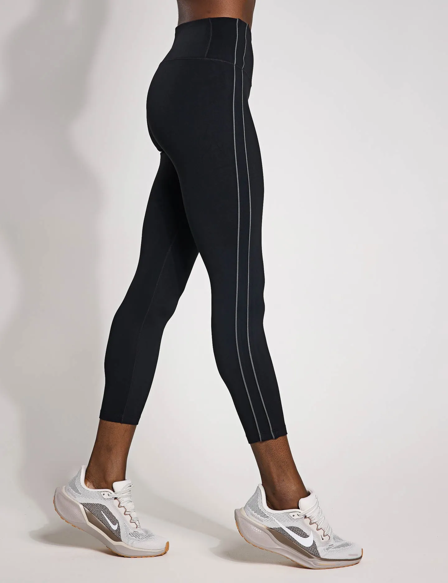 One High Waisted 7/8 Leggings - Schwarz/Eisengrau