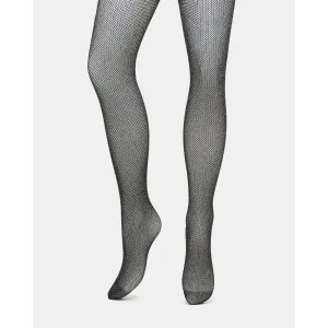 Offene Arbeit Lurex Strumpfhose Schwarz