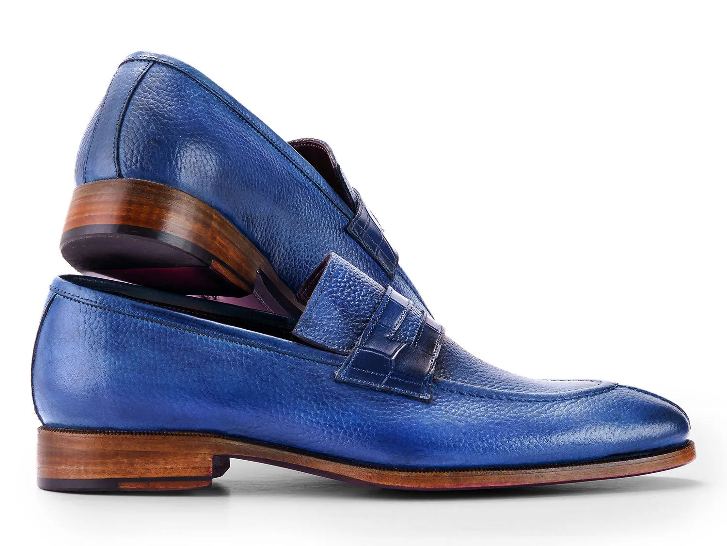 Paul Parkman Schuhe Paul Parkman Herren-Spitzenschuh-Loafer in Blau