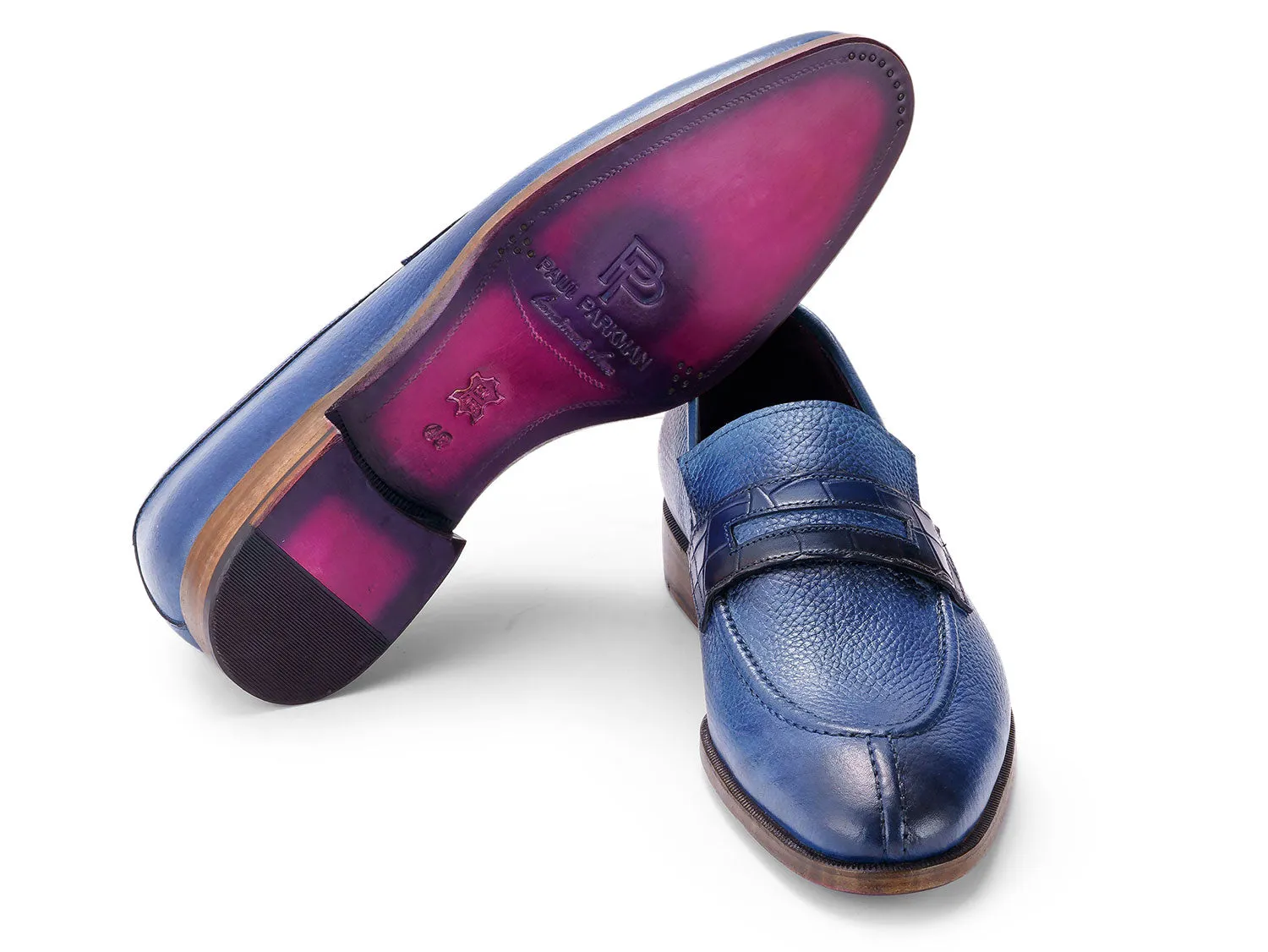 Paul Parkman Schuhe Paul Parkman Herren-Spitzenschuh-Loafer in Blau