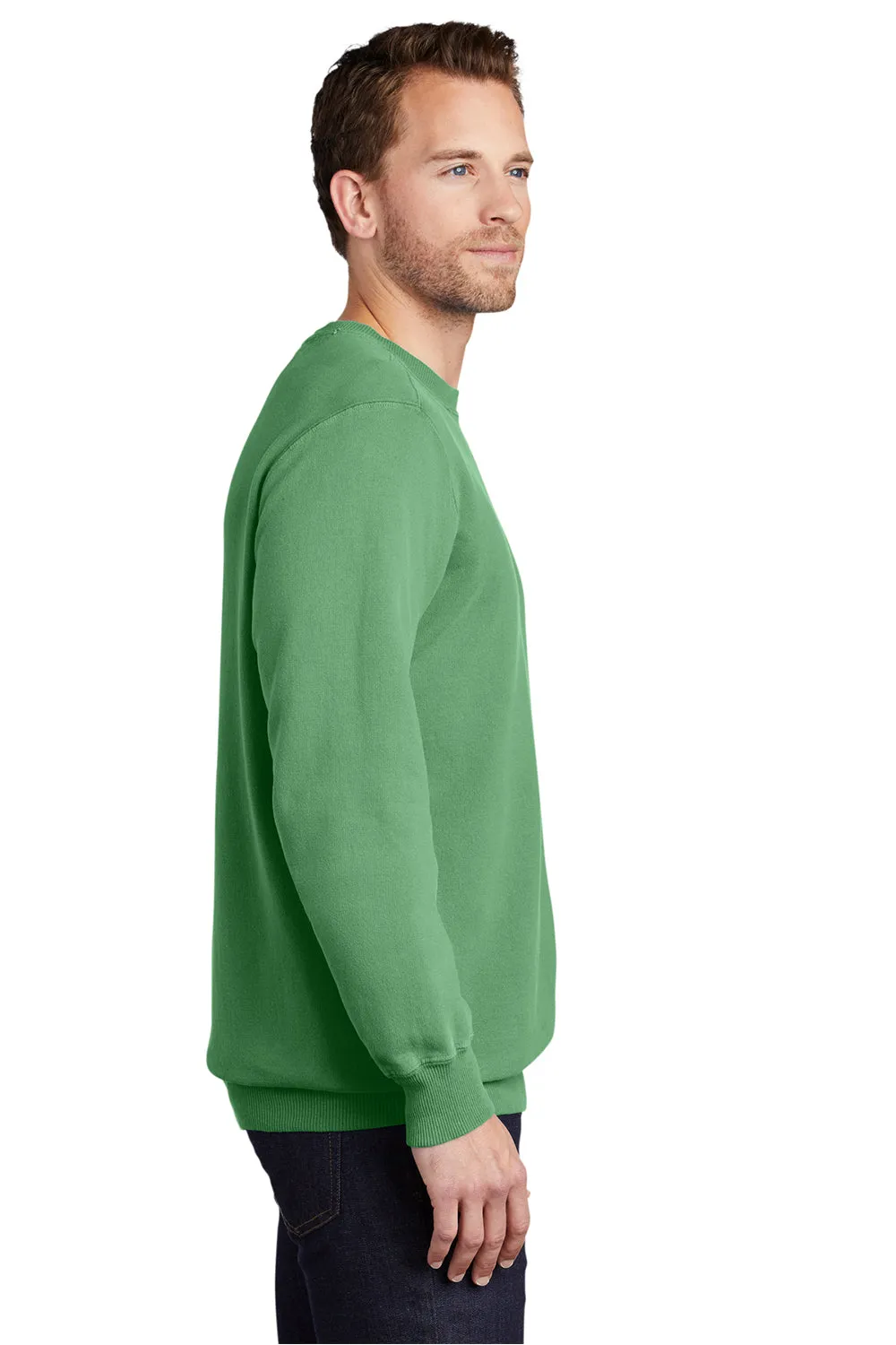 Port & Company Herren Beach Wash Fleece Crewneck Sweatshirt - Safari Grün