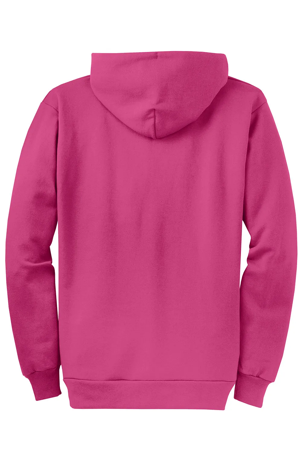 Port & Company Herren Core Pill Resistant Fleece Full-Zip Kapuzenpullover Hoodie mit Taschen - Sangria Pink