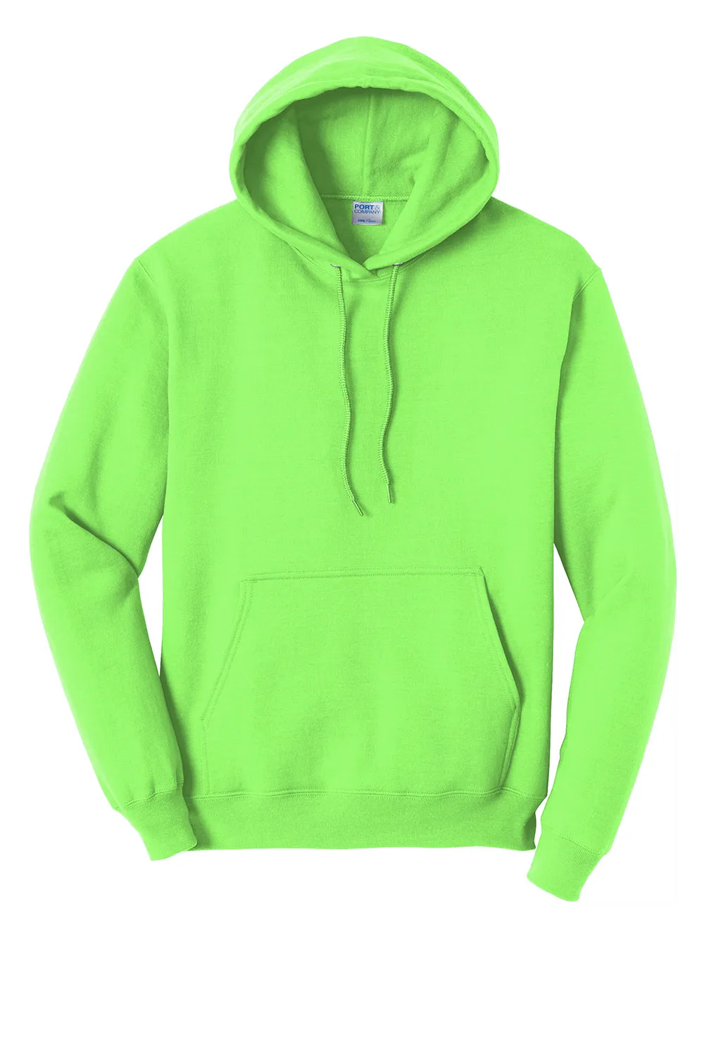 Port & Company Herren Core Pill Resistant Fleece Kapuzenpullover Hoodie mit Beuteltasche - Neon Grün