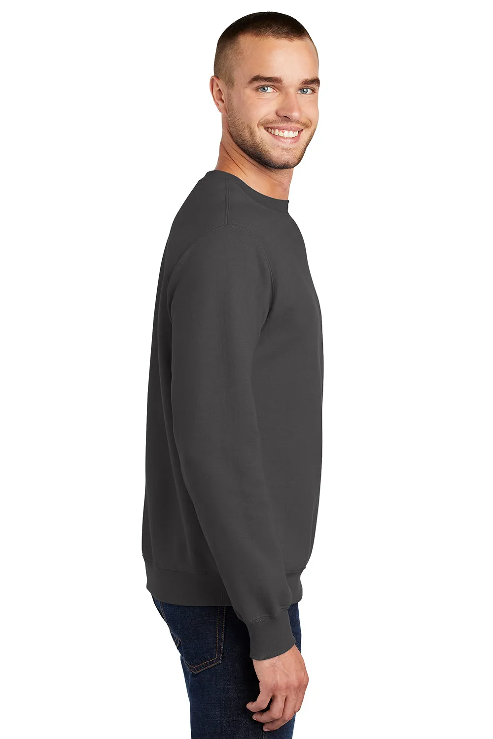 Port & Company Herren Essential Pilling-resistentes Fleece Crewneck Sweatshirt - Anthrazitgrau