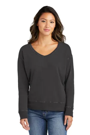 Port & Company Damen Beach Wash V-Ausschnitt Sweatshirt - Kohlegrau