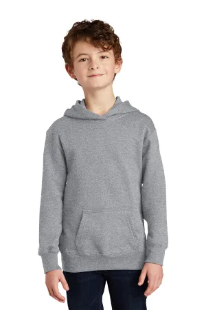 Port & Company Jugend Favorit Fleece Kapuzenpullover Hoodie mit Kangaroo-Tasche - Heather Grey