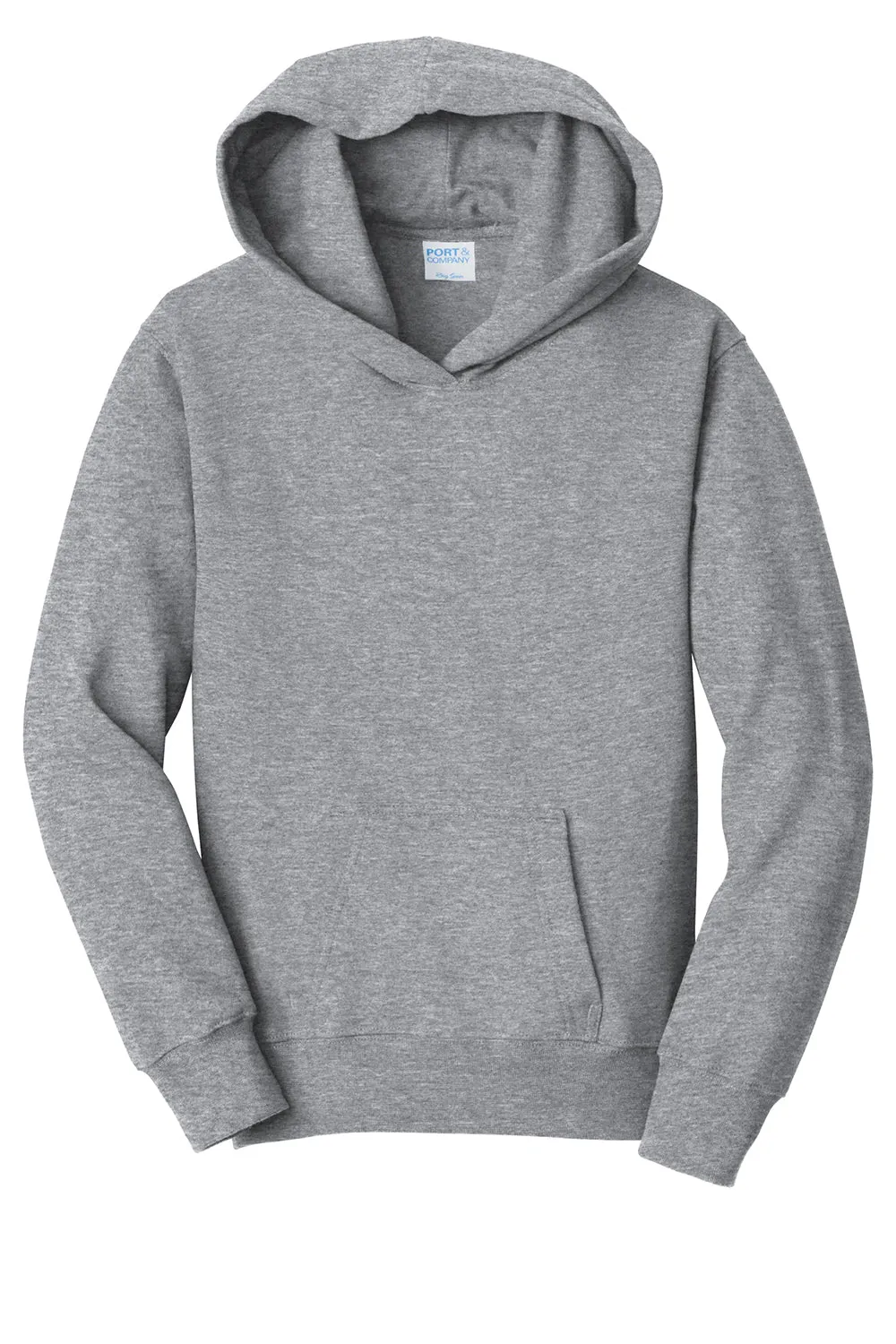Port & Company Jugend Favorit Fleece Kapuzenpullover Hoodie mit Kangaroo-Tasche - Heather Grey