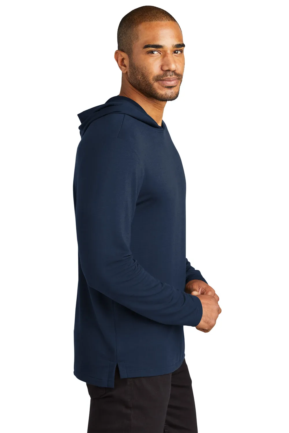Port Authority Herren Microterry Kapuzenpullover mit Snag-Resistant - Flussmarineblau
