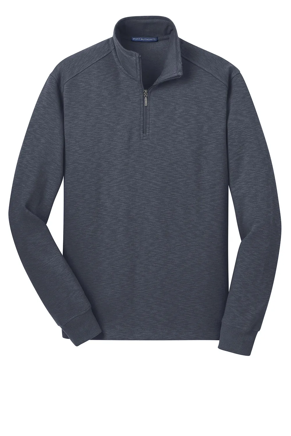 Port Authority Herren Slub Fleece 1/4 Zip Sweatshirt - Schiefergrau