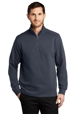 Port Authority Herren Slub Fleece 1/4 Zip Sweatshirt - Schiefergrau