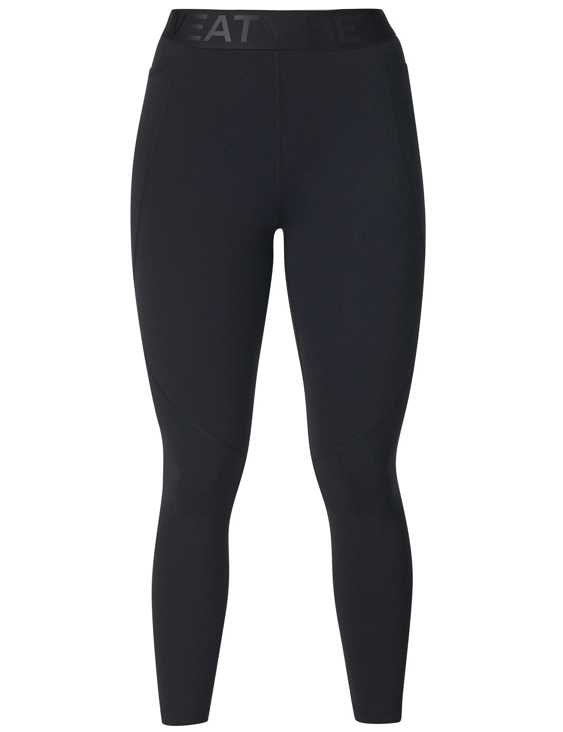 Power 7/8 Elastische Taillen-Gymnastikleggings - Schwarz