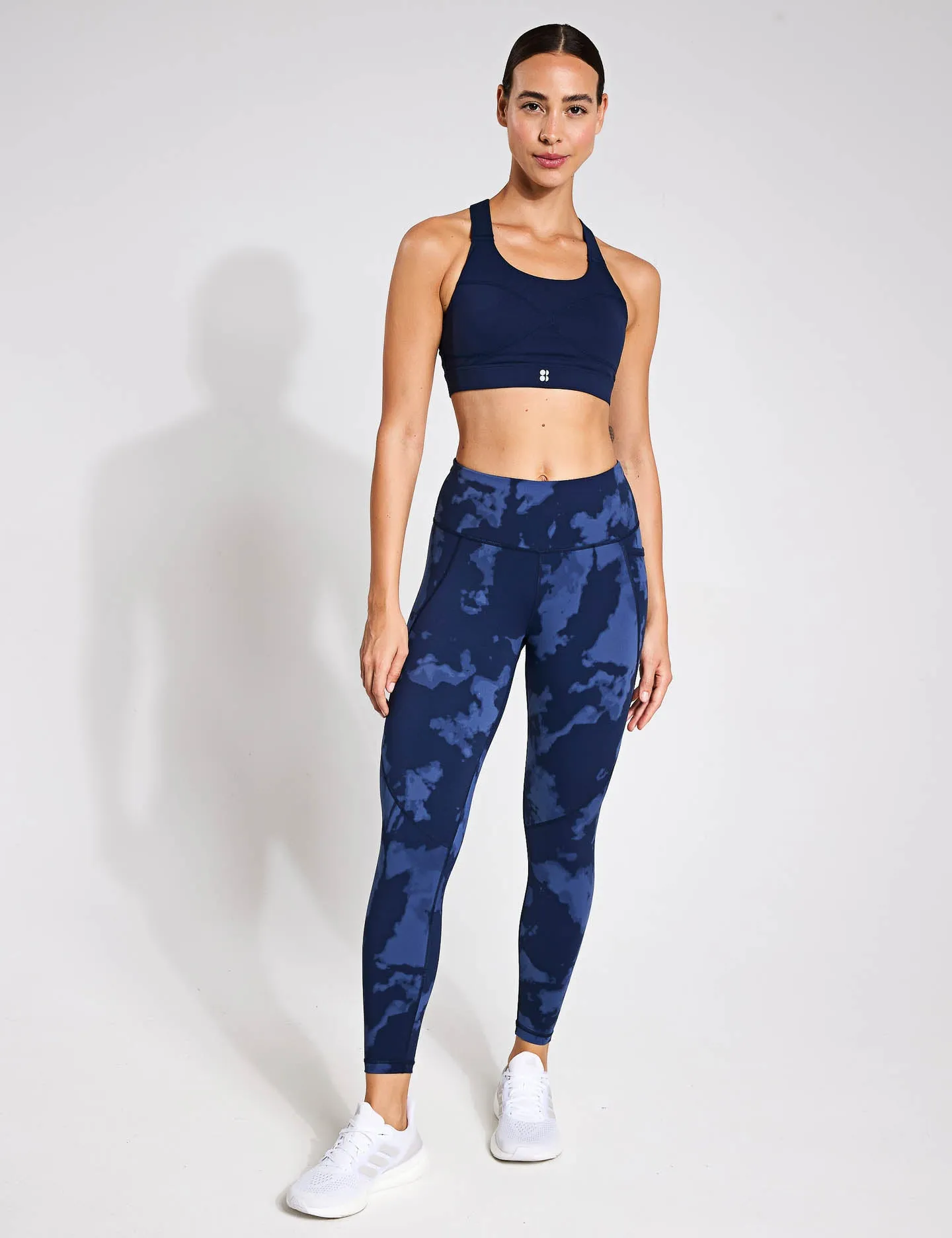 Power 7/8 Gym Leggings - Blauer Verlaufdruck