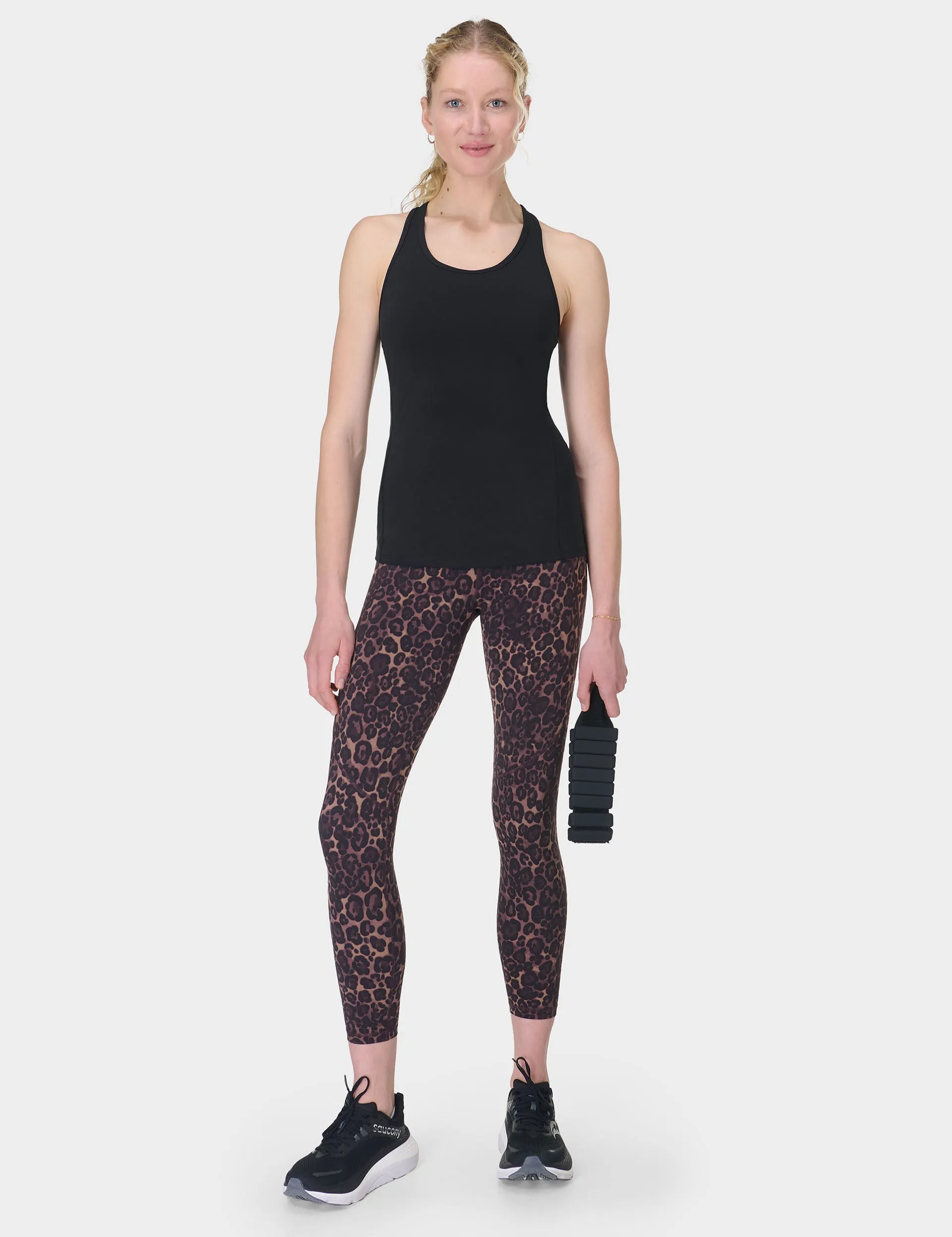Power 7/8 Gym Leggings - Brauner Wildleoparden-Print