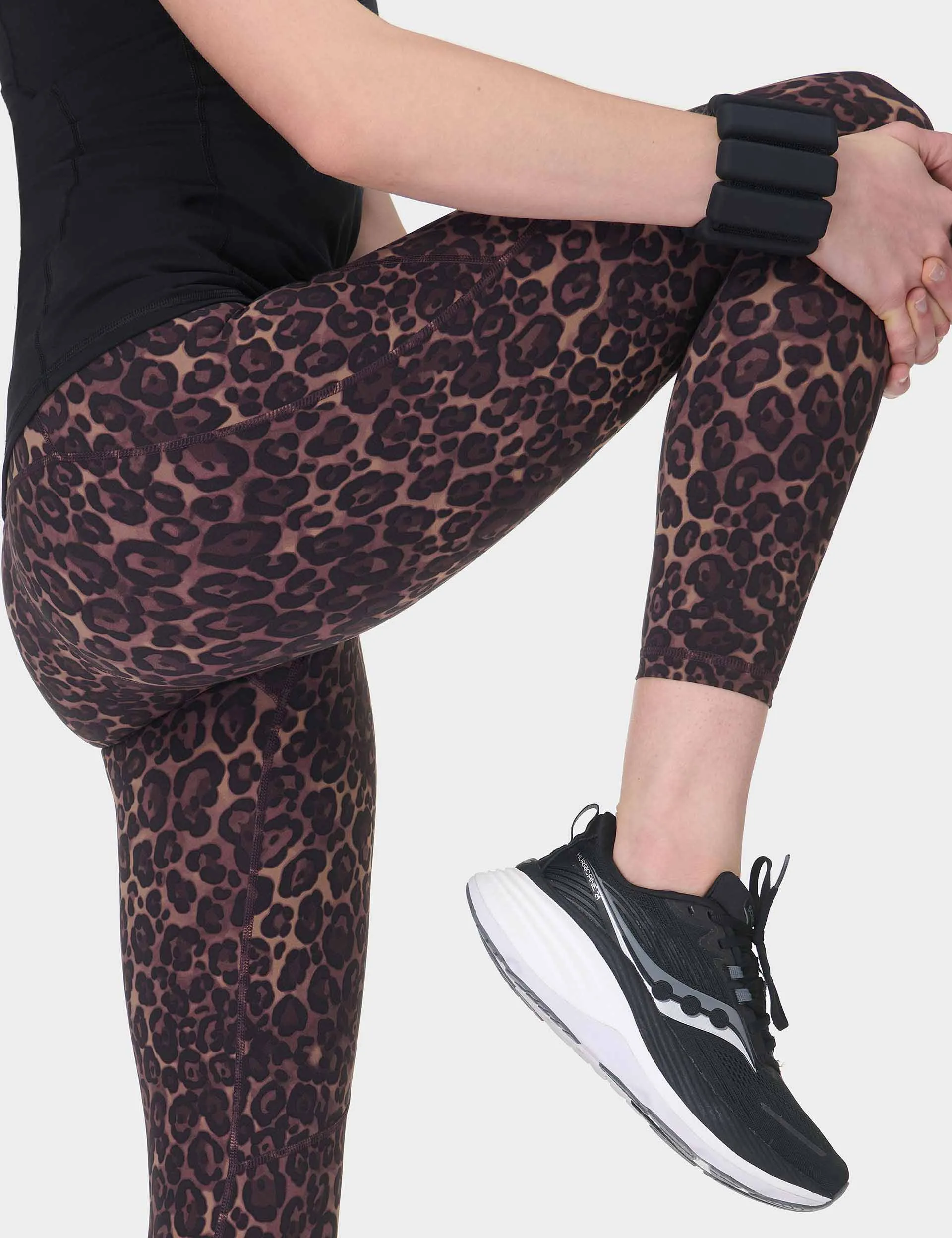 Power 7/8 Gym Leggings - Brauner Wildleoparden-Print