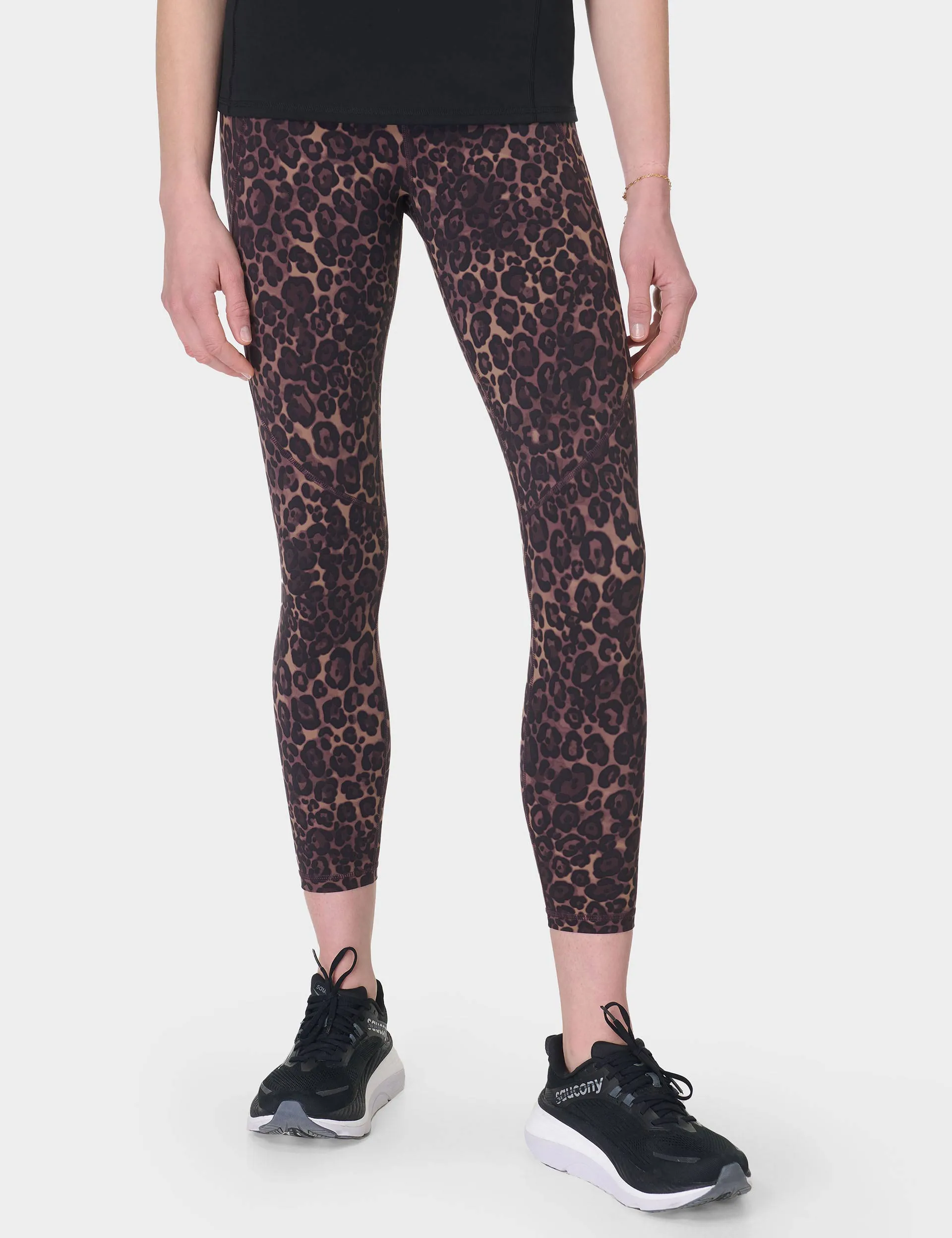 Power 7/8 Gym Leggings - Brauner Wildleoparden-Print