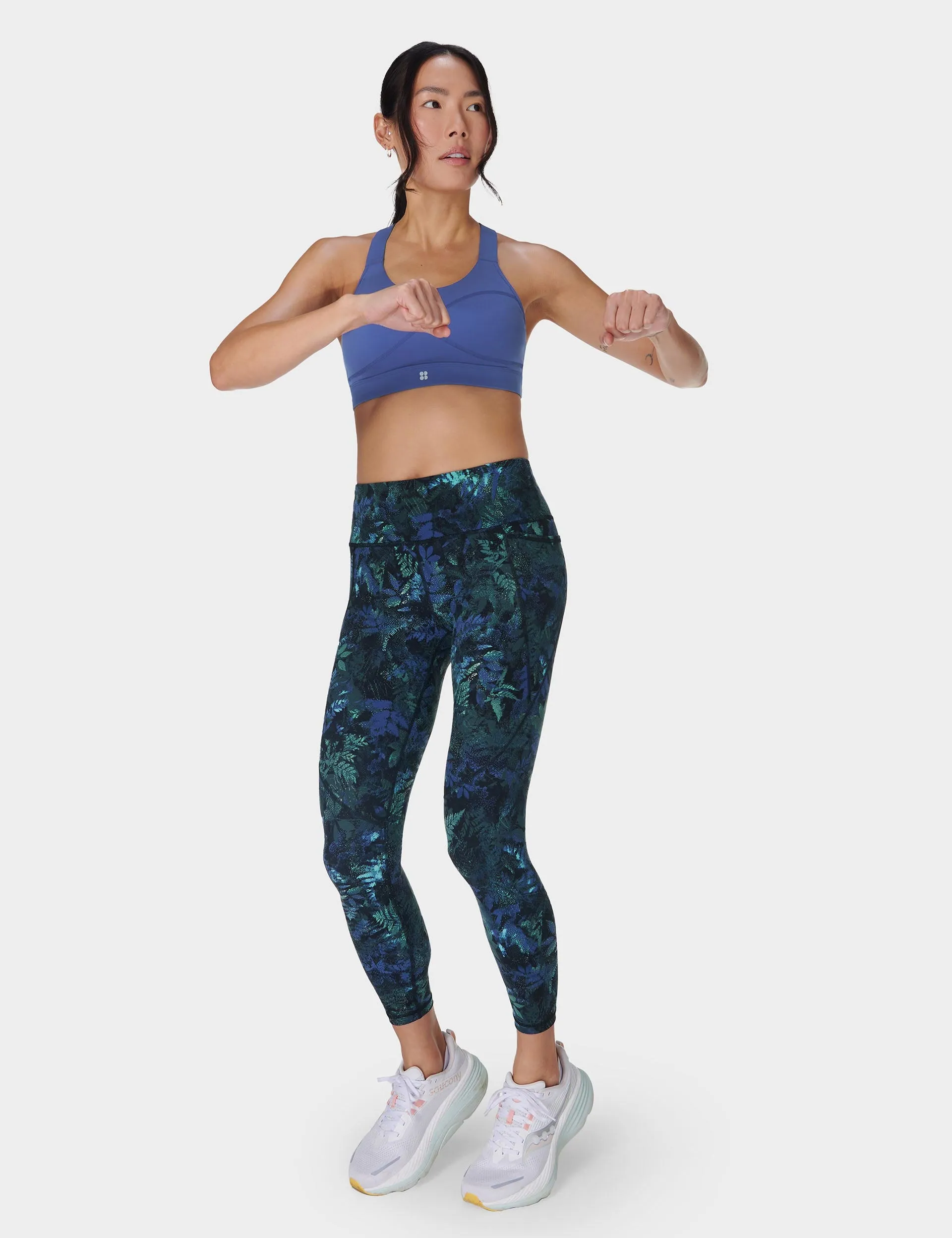 Power 7/8 Gym Leggings - Grüner Walddruck