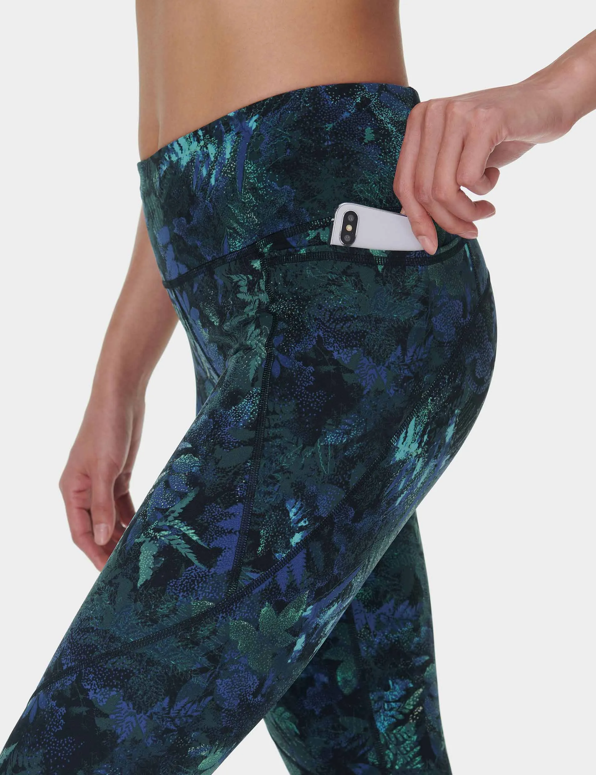 Power 7/8 Gym Leggings - Grüner Walddruck