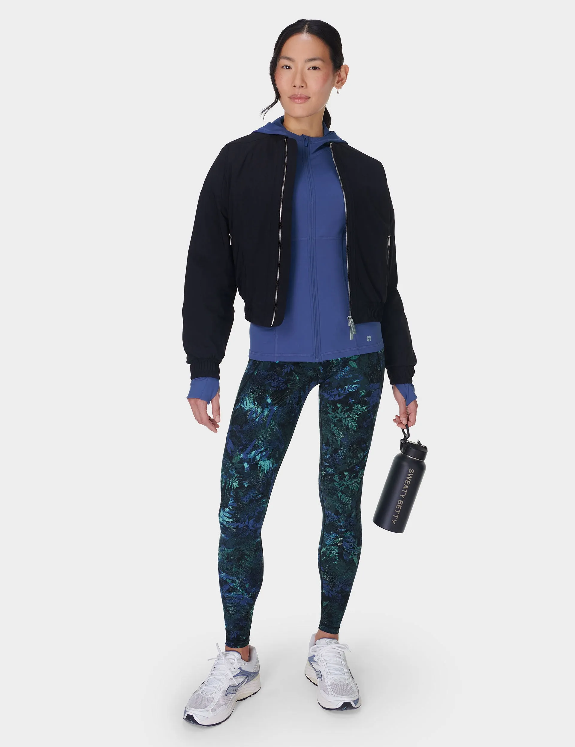 Power 7/8 Gym Leggings - Grüner Walddruck
