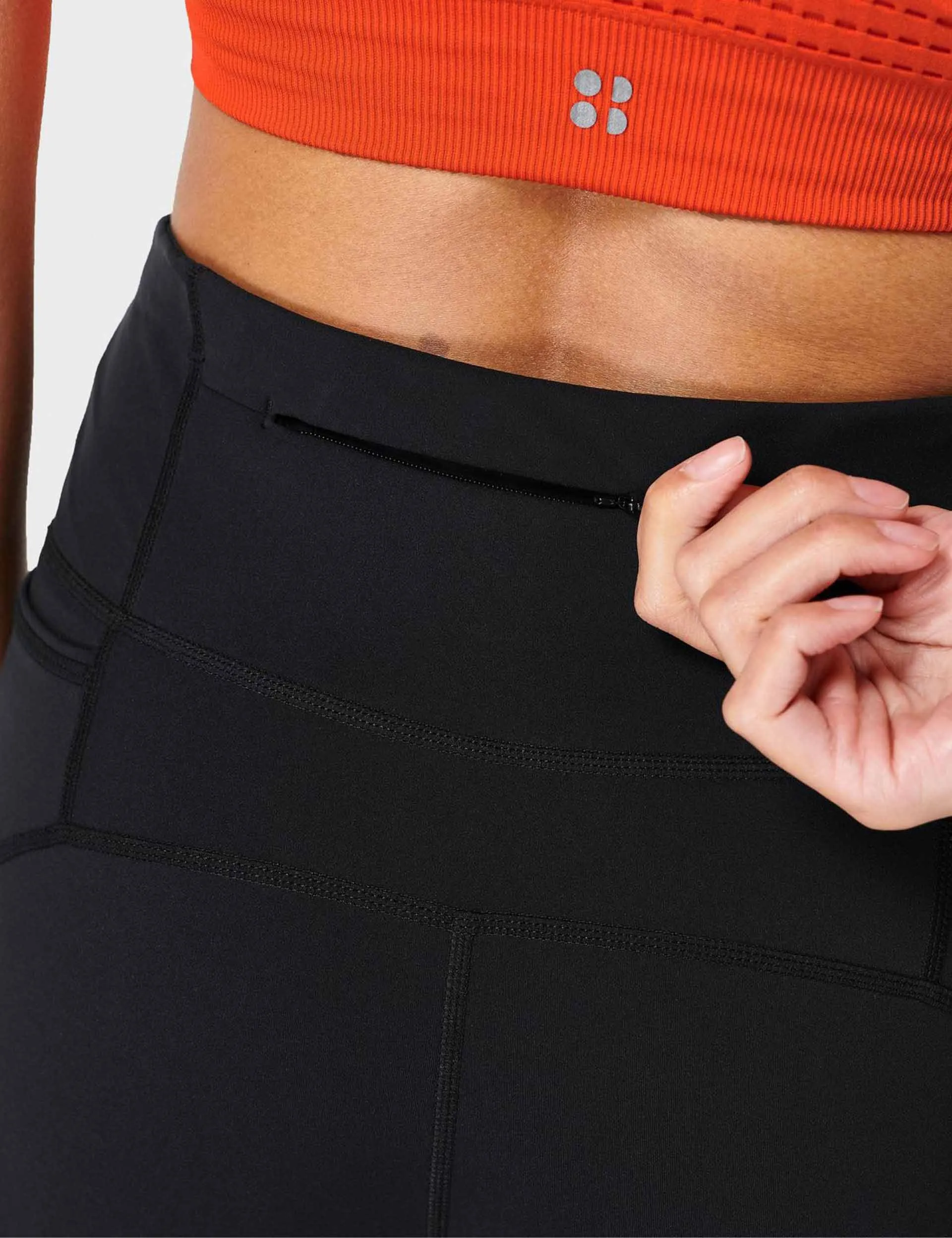 Power Cropped Gym Leggings - Schwarz