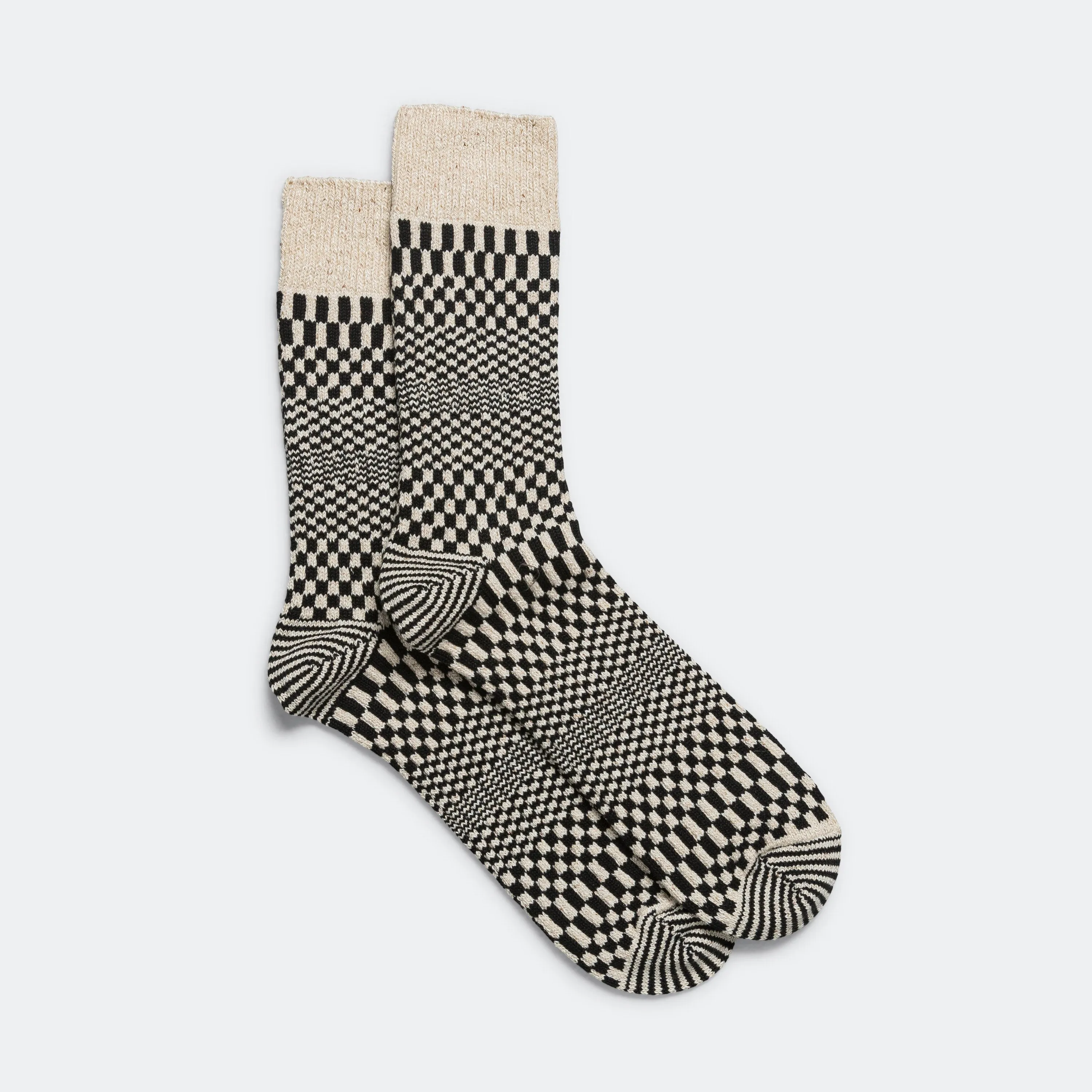 RoToTo Accessories Check Crew Sock - Schwarz
