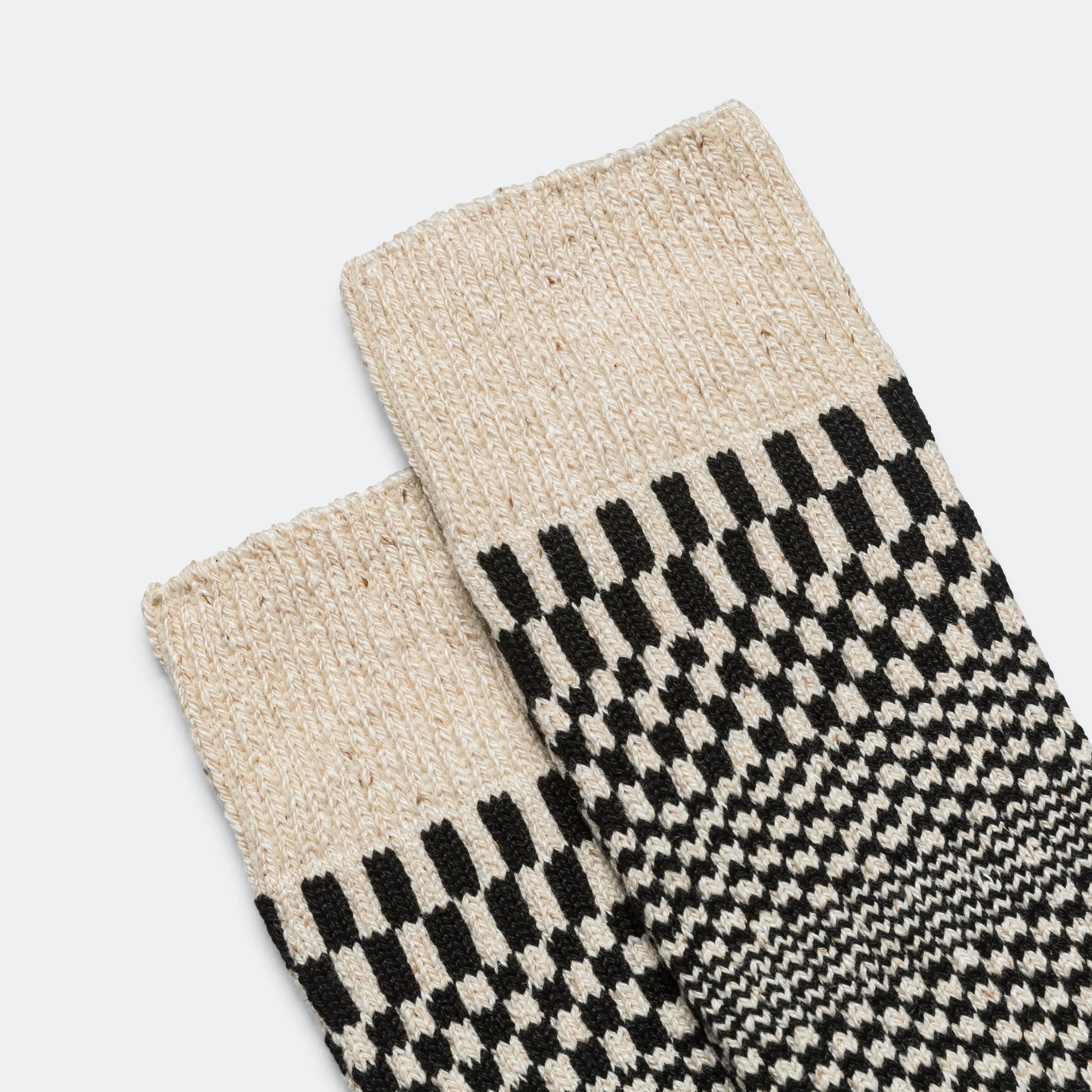 RoToTo Accessories Check Crew Sock - Schwarz