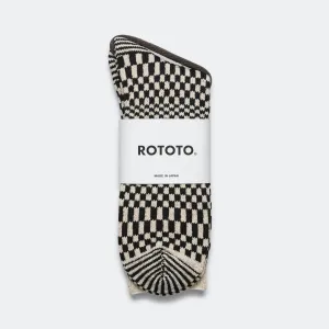 RoToTo Accessories Check Crew Sock - Schwarz