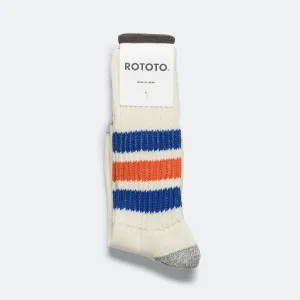 RoToTo Accessories Old School Crew Sock - Blau/Orange
