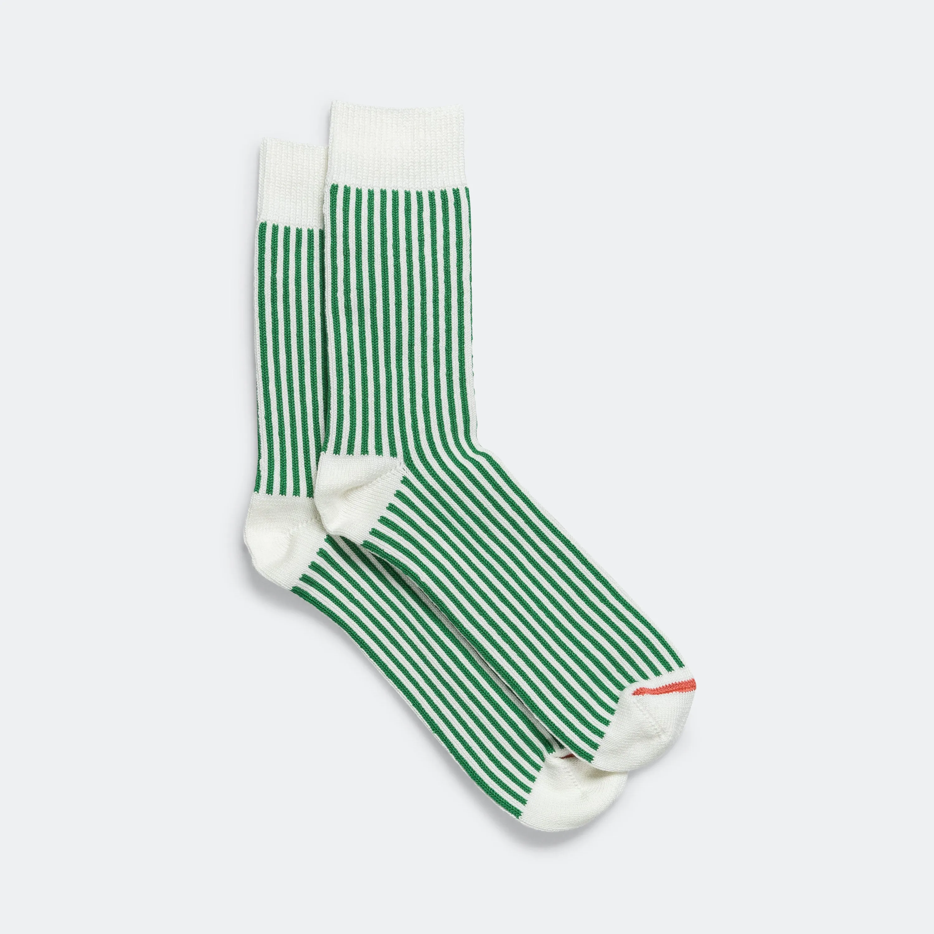 RoToTo Accessories Gestreifte Crew-Socke - Weiß/Grün