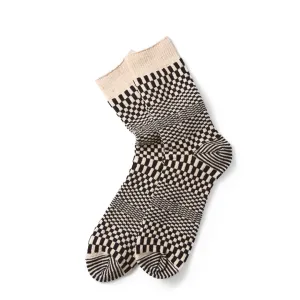 Rototo Schachbrett-Socke Schwarz RoToTo Zubehör