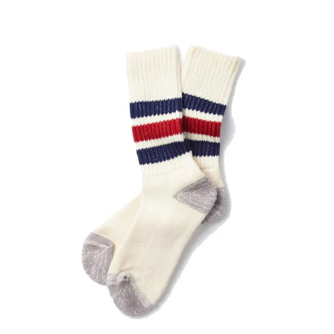 Rototo Grobrippige Old-School-Crewsocken Marineblau / Dunkelrot RoToTo Zubehör
