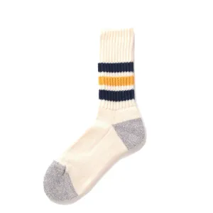 RoToTo Grobrippige Oldschool-Crewsocks Marineblau / Gelb Schuhe Rototo