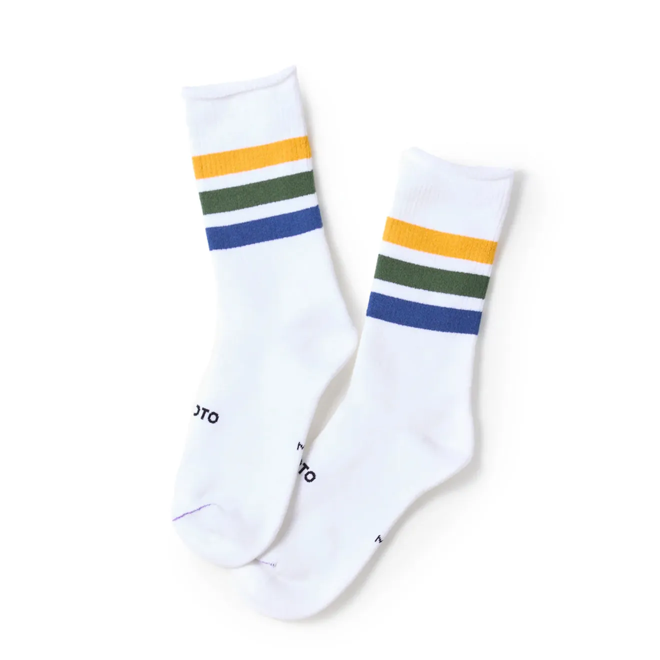 Rototo Feine Rippen-Streifensocken Gelb / Grün / Blau RoToTo Zubehör