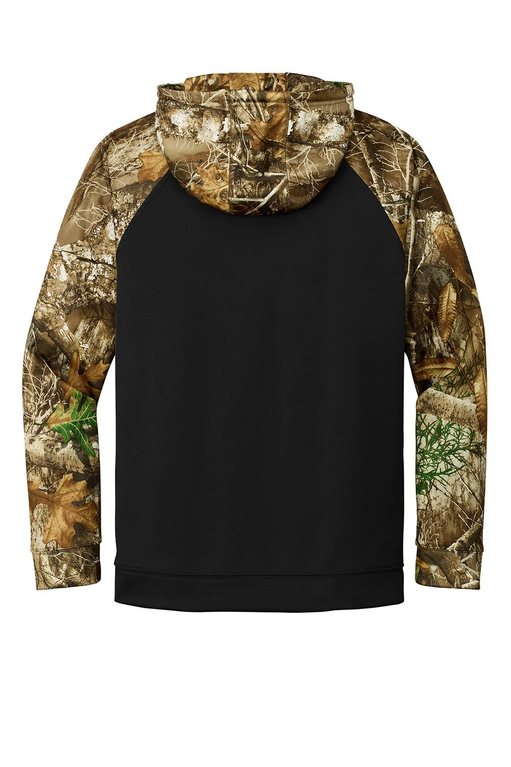 Russell Outdoors Herren Realtree Colorblock Feuchtigkeitstransportierender Full-Zip Kapuzenpullover mit Taschen - Schwarz/Realtree Edge Camo