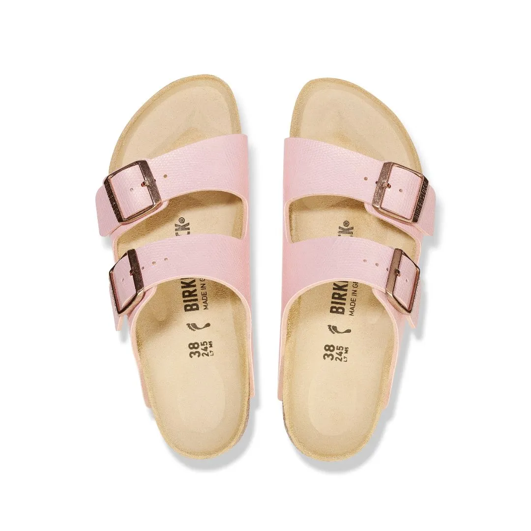 Schuhe_Birkenstock Arizona BF Glänzende Eidechse Hellrosa