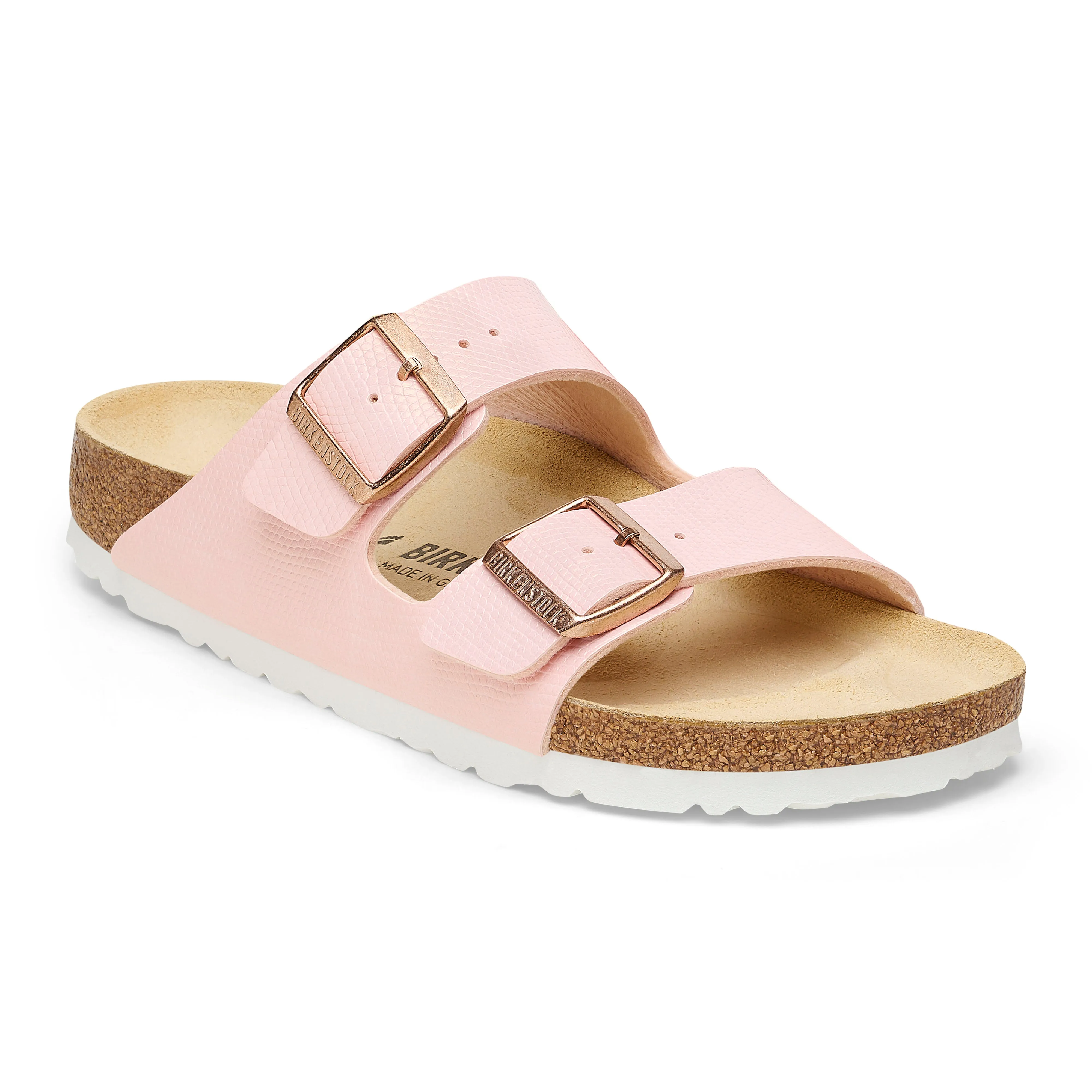 Schuhe_Birkenstock Arizona BF Glänzende Eidechse Hellrosa