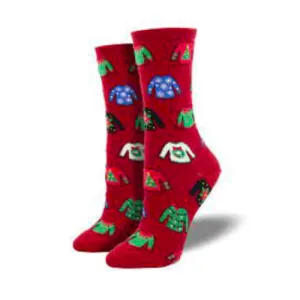 Socksmith Socken Hässliche Weihnachtspullover-Rot