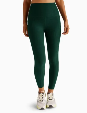 Spacedye High Waisted Midi-Legging mit Out-of-Pocket-Detail - Dunkles moosgrün meliert